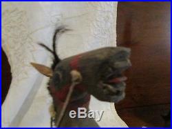 Antique 1900s New England Folk Art Painted Carved Horse Marionette Puppet aafa