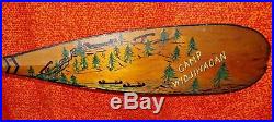 Antique 1936 Camp Widjiwacan Minnesota Hand Painted Folk Art Canoe Paddle