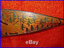 Antique 1936 Camp Widjiwacan Minnesota Hand Painted Folk Art Canoe Paddle