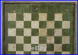 Antique 19thC American Folk Art Painted Game Board with Cut-Nails, No Reserve