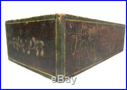 Antique 19thC OPEN TABLE BOX FRUIT APPLE AAFA Primitive Folk Art Wood Paint