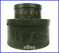 Antique 19thC PANTRY BOX GINGER & BEANS AAFA Original Paint/ Folk Art/ Primitive