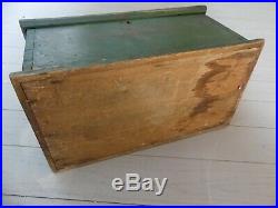 Antique 19th C American Folk Art Dovetailed Document Box with old original paint