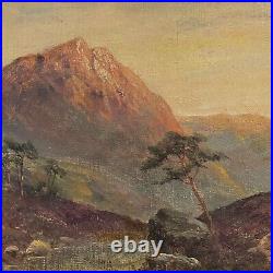 Antique 19th C Hudson River School Mountainous Landscape, Signed (Oil on Canvas)