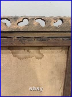 Antique 19th Hand Painted Portrait Man Mutton Chops Folk Art Oil Canvas Frame Antique 19th Hand Painted Portrait Man Mutton Chops Folk Art Oil Canvas Frame