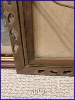 Antique 19th Hand Painted Portrait Man Mutton Chops Folk Art Oil Canvas Frame Antique 19th Hand Painted Portrait Man Mutton Chops Folk Art Oil Canvas Frame