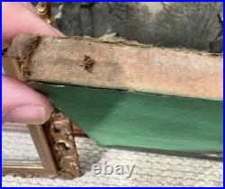 Antique 19th Hand Painted Portrait Man Mutton Chops Folk Art Oil Canvas Frame Antique 19th Hand Painted Portrait Man Mutton Chops Folk Art Oil Canvas Frame