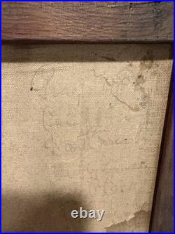 Antique 19th Hand Painted Portrait Man Mutton Chops Folk Art Oil Canvas Frame Antique 19th Hand Painted Portrait Man Mutton Chops Folk Art Oil Canvas Frame