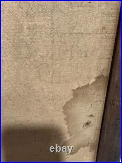 Antique 19th Hand Painted Portrait Man Mutton Chops Folk Art Oil Canvas Frame Antique 19th Hand Painted Portrait Man Mutton Chops Folk Art Oil Canvas Frame