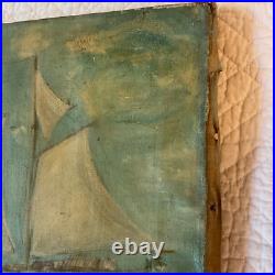 Antique 3 masted schooner seascape ocean original oil PAINTING by CaDean 1900s