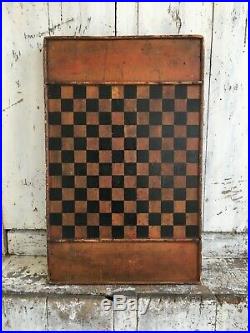 Antique Aafa Folk Art Early Checkerboard Original Paint Pumpkin Root Beer