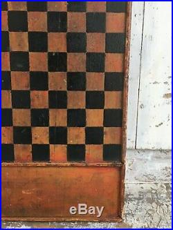 Antique Aafa Folk Art Early Checkerboard Original Paint Pumpkin Root Beer