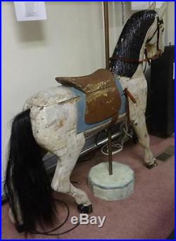 Antique American Folk Art Carousel Horse in Old Park Paint WOW