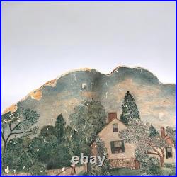 Antique American Folk Art Painting On Wood Mushroom 16 Neversink 1908 New York