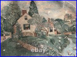 Antique American Folk Art Painting On Wood Mushroom 16 Neversink 1908 New York