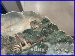 Antique American Folk Art Painting On Wood Mushroom 16 Neversink 1908 New York