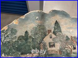 Antique American Folk Art Painting On Wood Mushroom 16 Neversink 1908 New York
