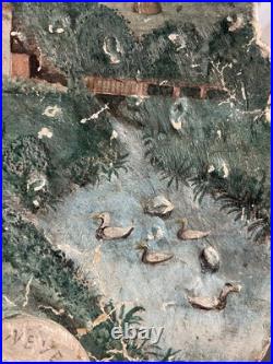 Antique American Folk Art Painting On Wood Mushroom 16 Neversink 1908 New York