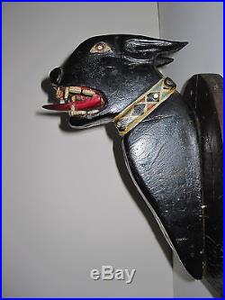 Antique American Folk Art Pitbull Dog Masterpiece Jewel Collar Original Paint