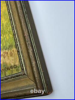 Antique American Folk Art Regionalism Painting Farm Landscape Children 24 Inch
