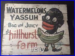 Antique Black Americana Hand Painted Folk Art Advertising Sign