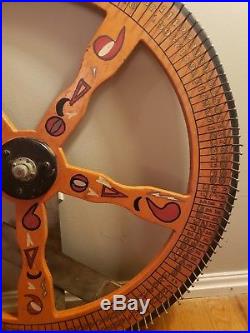 Antique Carnival Game of Chance Gambling Wheel Hand Painted Wood Folk Art Rare