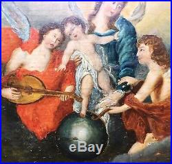 Antique Catholic Folk Art Painting, Madonna & Child 19th C. European Retablo 16