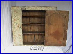 Antique Early 19th Century Folk Art Paint Decorated Wall Cabinet We Can Ship