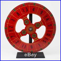 Antique Fair Amusement Game Wheel of Chance Painted Wood Folk Art 25.5 Tall