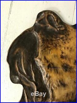 Antique Figural Hound Dog handpainted die cut Folk Art Tavern or Trade Sign