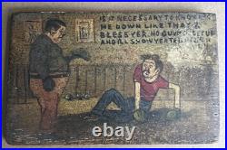 Antique Folk Art Boxers Comedic Painting 1925 Based on a Postcard Antique Folk Art Boxers Comedic Painting 1925 Based on a Postcard