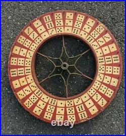 Antique Folk Art Old Paint Carnival Gambling Game Wheel Philadelphia Pa Dominoes