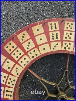 Antique Folk Art Old Paint Carnival Gambling Game Wheel Philadelphia Pa Dominoes