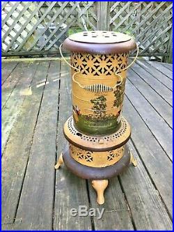 Antique Folk Art Painted Perfection #525 Kerosene/Oil Heater Primitive Table