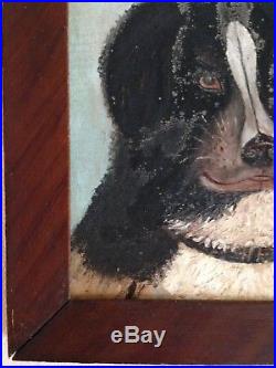 Antique Folk Art Primitive Dog Painting