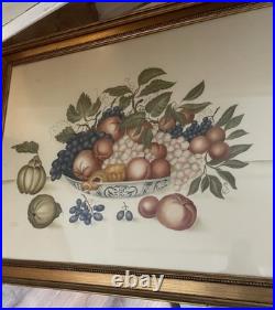 Antique Folk Art Signed Theorem Painting By Ruth S Szalasny 25x 32