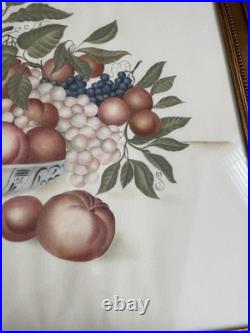 Antique Folk Art Signed Theorem Painting By Ruth S Szalasny 25x 32