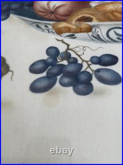 Antique Folk Art Signed Theorem Painting By Ruth S Szalasny 25x 32