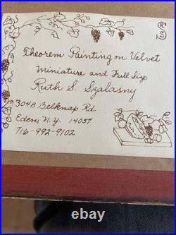 Antique Folk Art Signed Theorem Painting By Ruth S Szalasny 25x 32