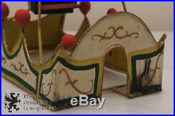 Antique Folk Art Tin Toy Crank Driven Ferris Wheel Carnival Ride Hand Painted