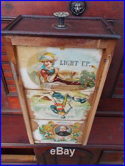 Antique Folk Art / Tramp Art Secretary Old Red Paint Central Virginia