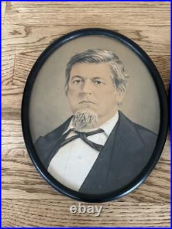 Antique Folk Art Watercolor and Gouache Portrait Paintings of a Couple