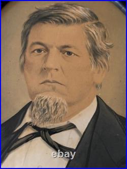 Antique Folk Art Watercolor and Gouache Portrait Paintings of a Couple