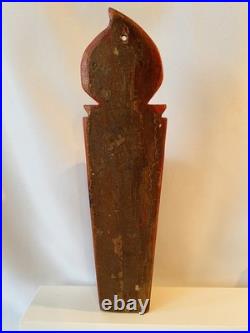 Antique Folk Art Wood Candle Box Old Red Paint Wall Pocket Flame Star 13.5 Tall Antique Folk Art Wood Candle Box Old Red Paint Wall Pocket Flame Star 13.5 Tall