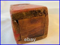 Antique Folk Art Wood Candle Box Old Red Paint Wall Pocket Flame Star 13.5 Tall Antique Folk Art Wood Candle Box Old Red Paint Wall Pocket Flame Star 13.5 Tall