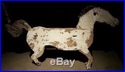 Antique Folk Art Wood Trade Sign Horse Original Paint