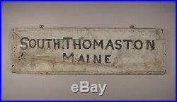 Antique Folk Art hand painted sign South Thomaston Maine AAFA