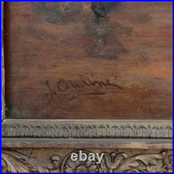 Antique French School Painting Children Playing Student Classroom Genre Folk Art