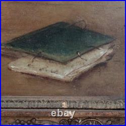 Antique French School Painting Children Playing Student Classroom Genre Folk Art