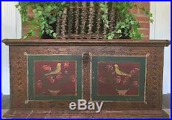 Antique German Dutch Painted folk Art Wedding Trunk primitive chest 1800s PA